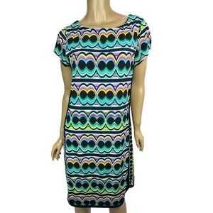 Laundry by Shelli Segal Sheath Dress Size M Multi-Color Cap Sleeve Poly/Spandex